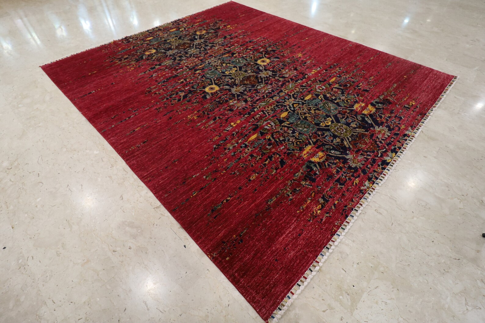 Handmade 8.9x9.9 Abstract Area Rug Wool Natural Colors Afghan Etsy