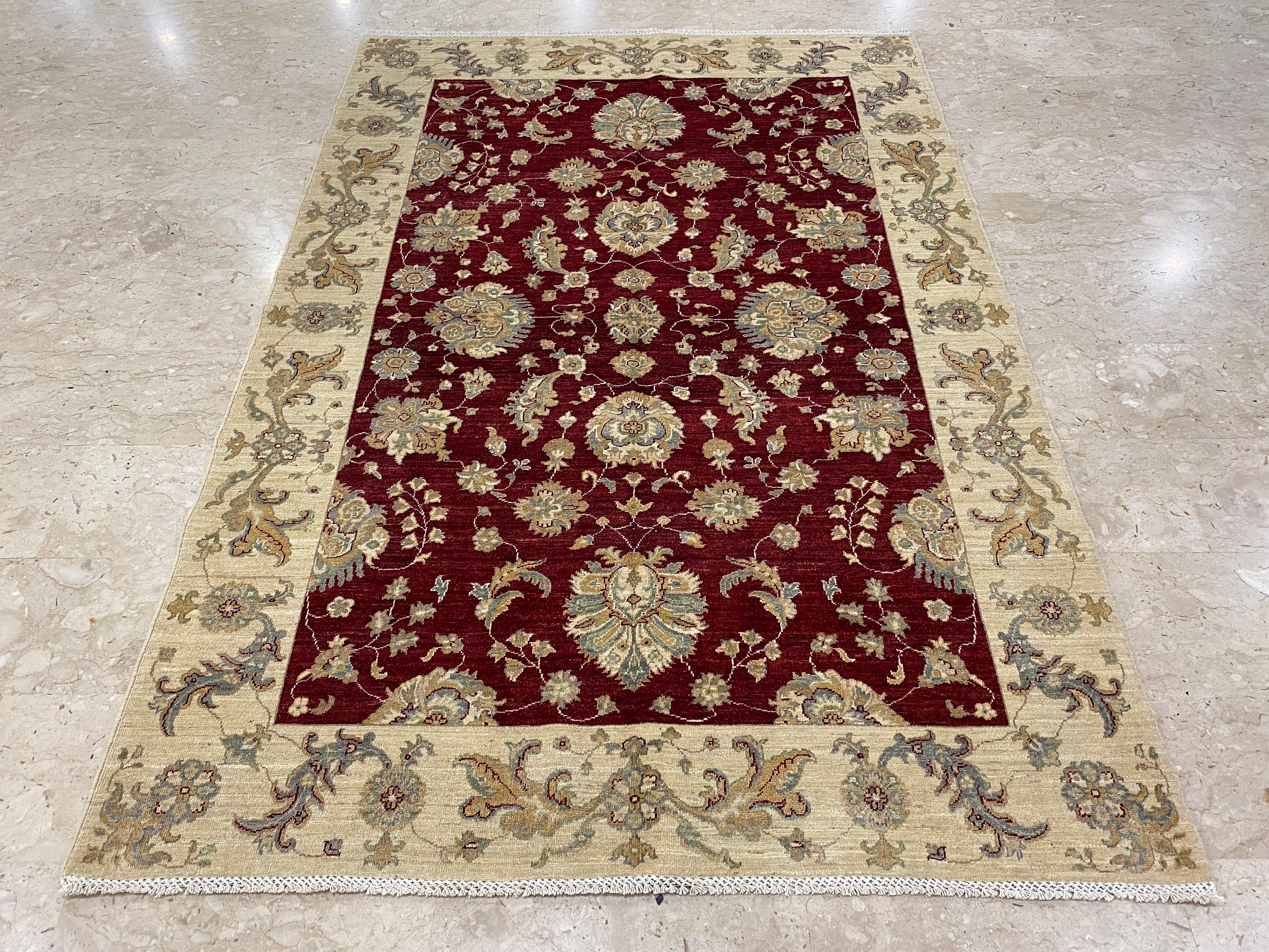 Red 6x9 ft Area Rug Afghan Hand Knotted Rug Bedroom Rug Etsy