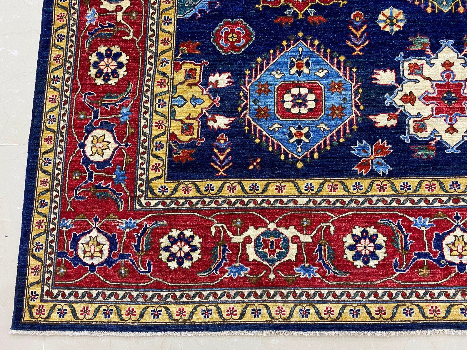 Afghan rug 8x10 area rug Afghan hand knotted wool rug Vintage Etsy