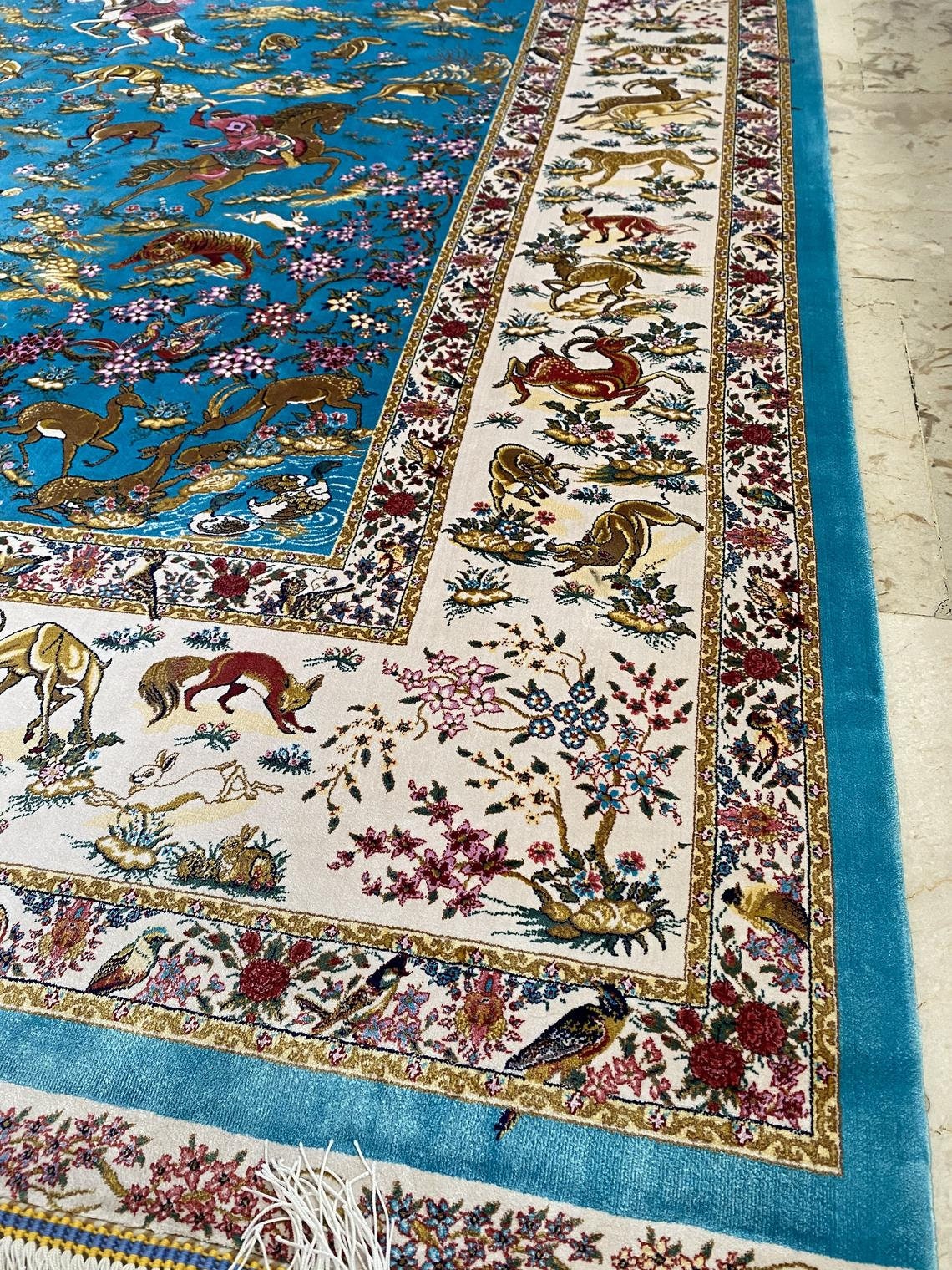 High Quality 100 Silk 4.9x7.2ft Area Hand Knotted Rug Etsy