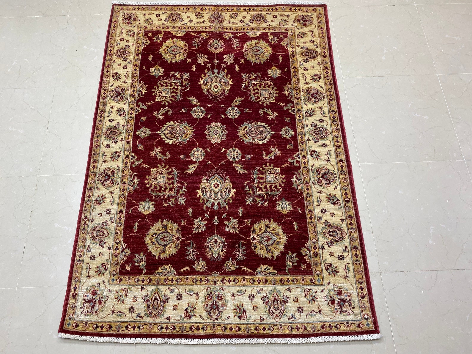 5x7 Red Area Rug Afghan Caucasian Hand Knotted Rug Rug For Etsy