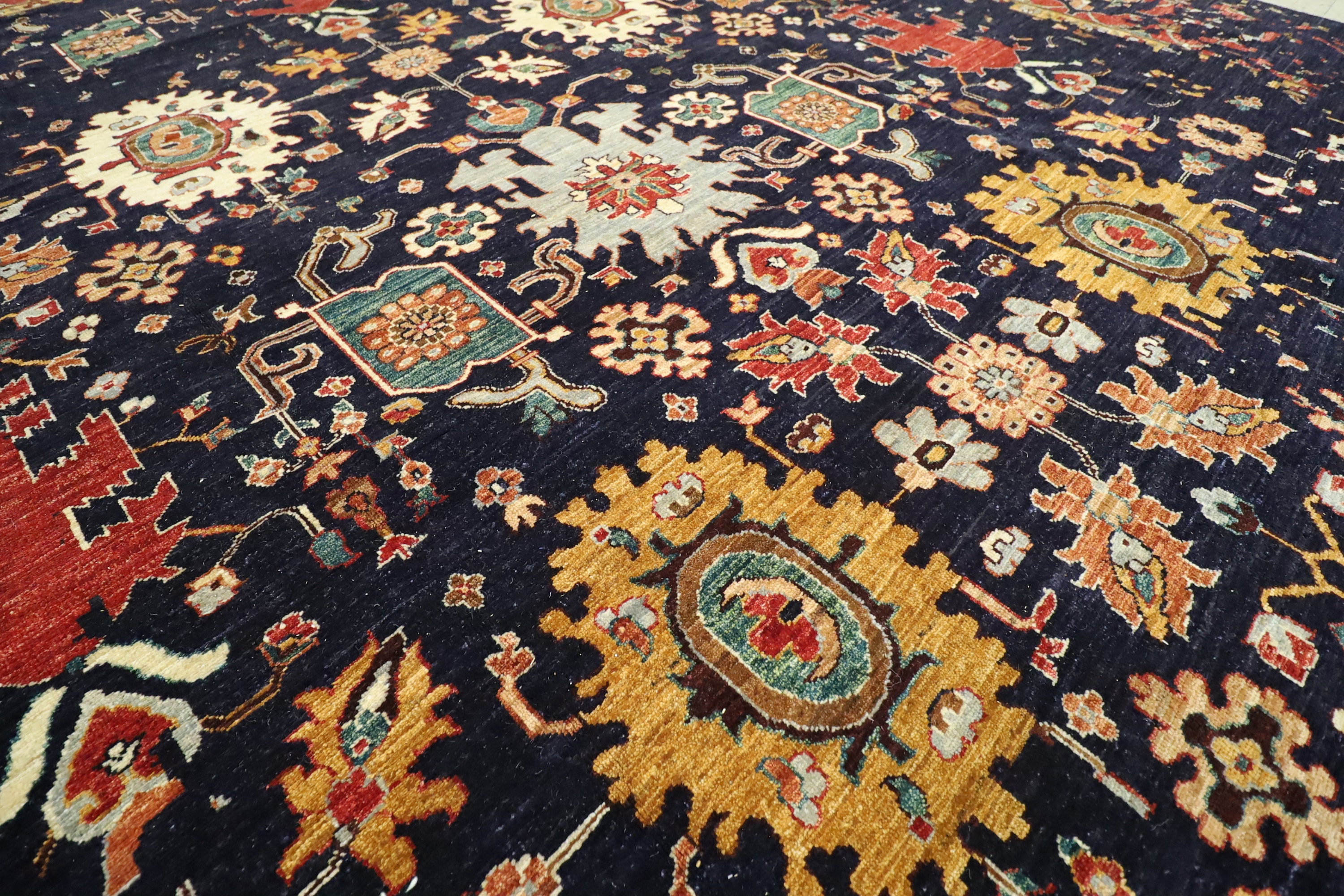 Moderner Serapi 10x13Ft Hochwertiger marineblauer Teppich | Etsy