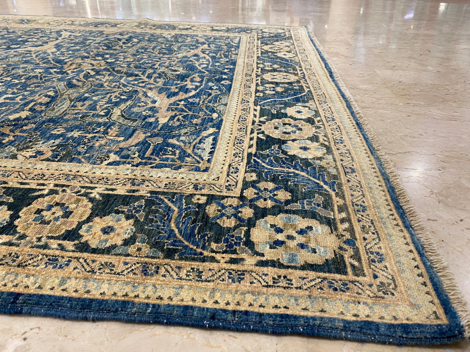 Blue high quality 5x7 ft Area Rug Afghan Hand Knotted Rug Etsy