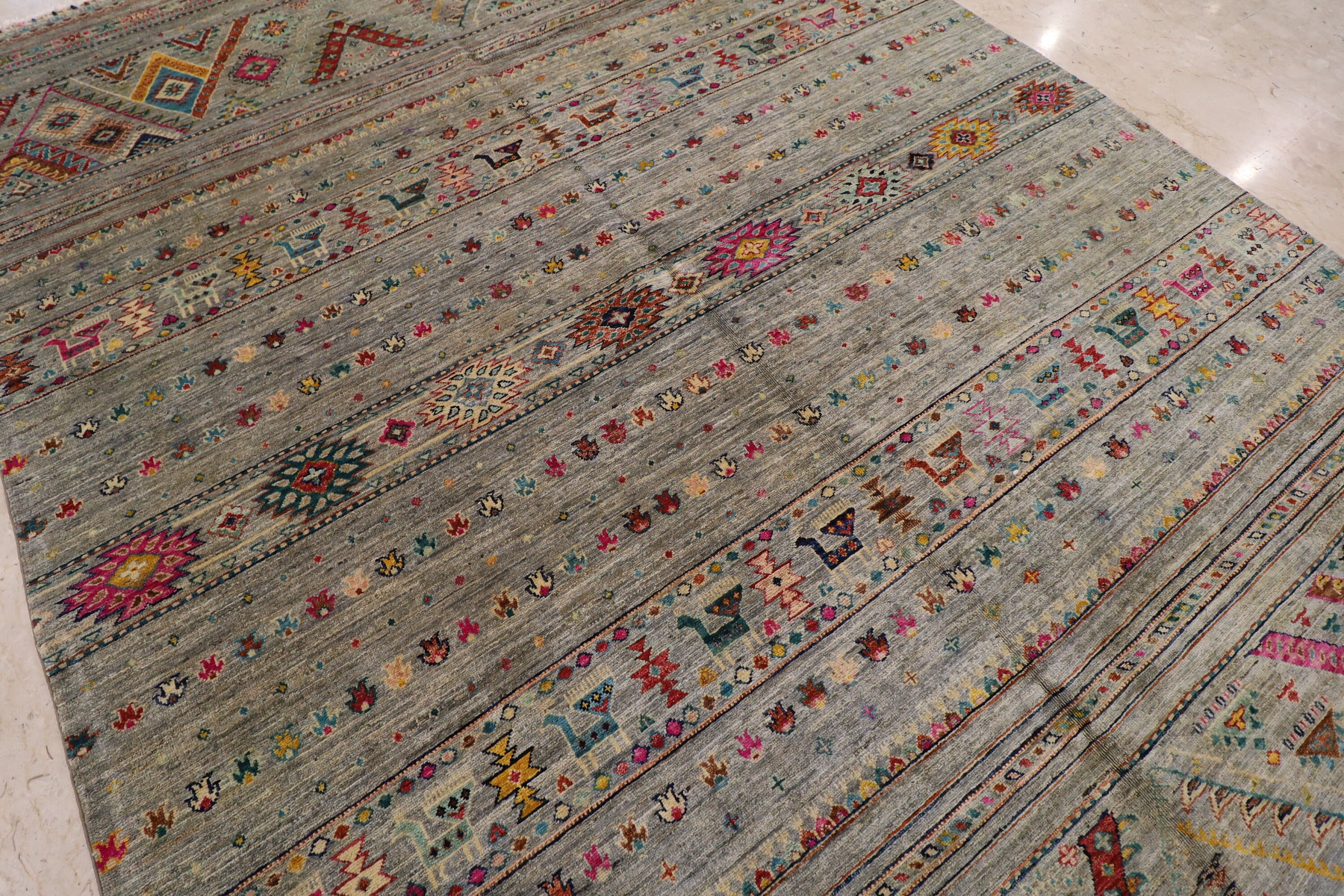 Handgemachter 7x10 Grauer Teppich Wolle Naturfarben Afghan | Etsy