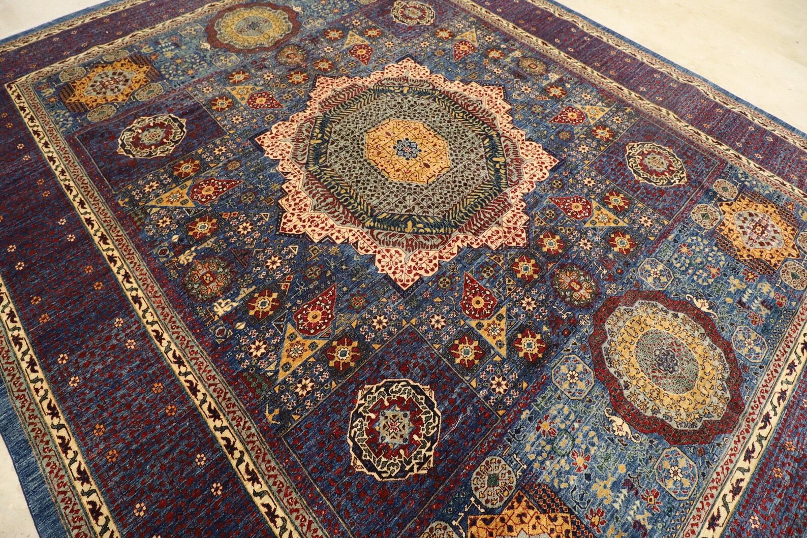 12x14.9 Mamluk Area Rug Wool Natural Colors Afghan Hand Etsy