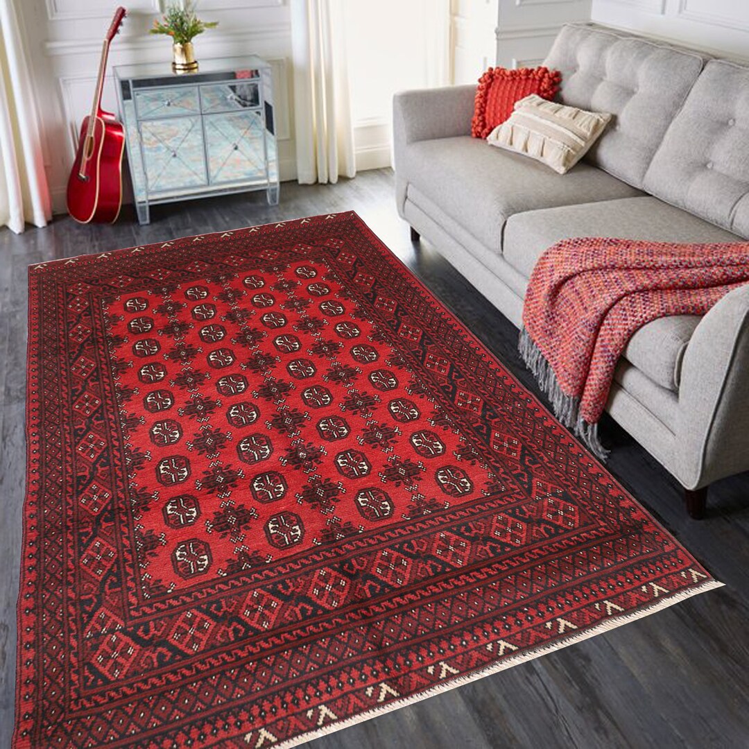 5'2x7'6 Ft. Handmade Vintage Bokhara Area Rug, 5x8 Hand Knotted Rug ...