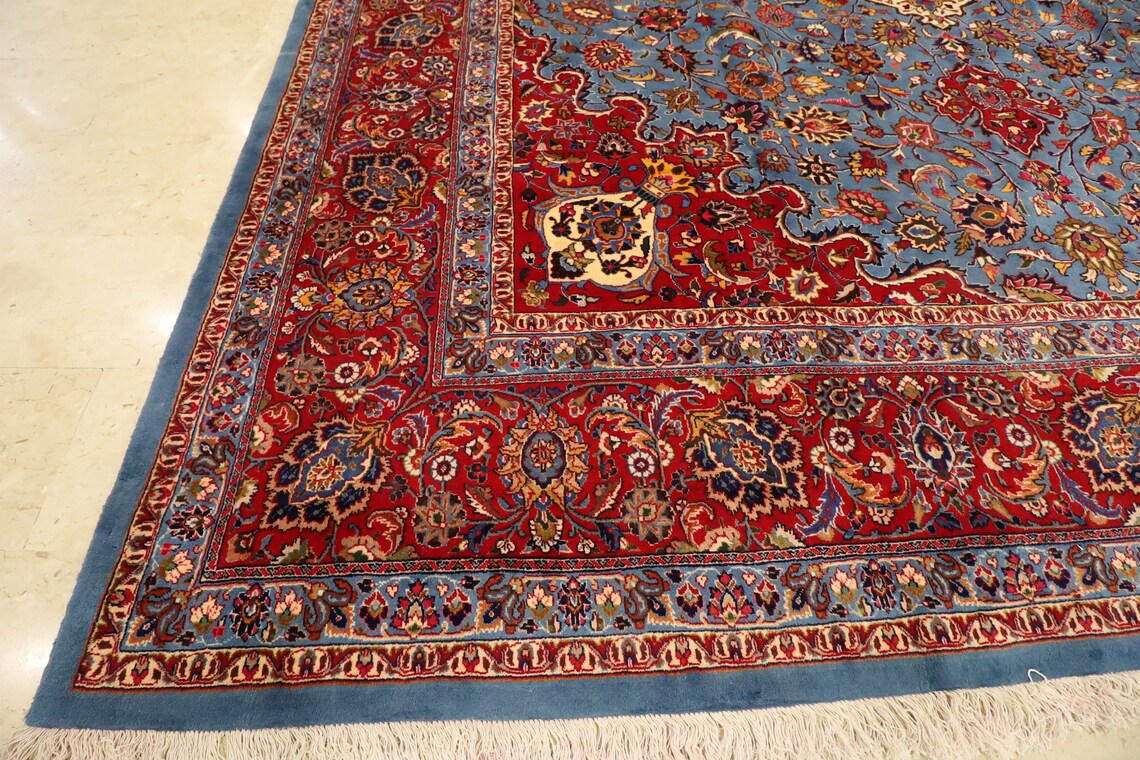 Vintage 1990s 12x16 ft Area Rug wool natural colours Hand Etsy