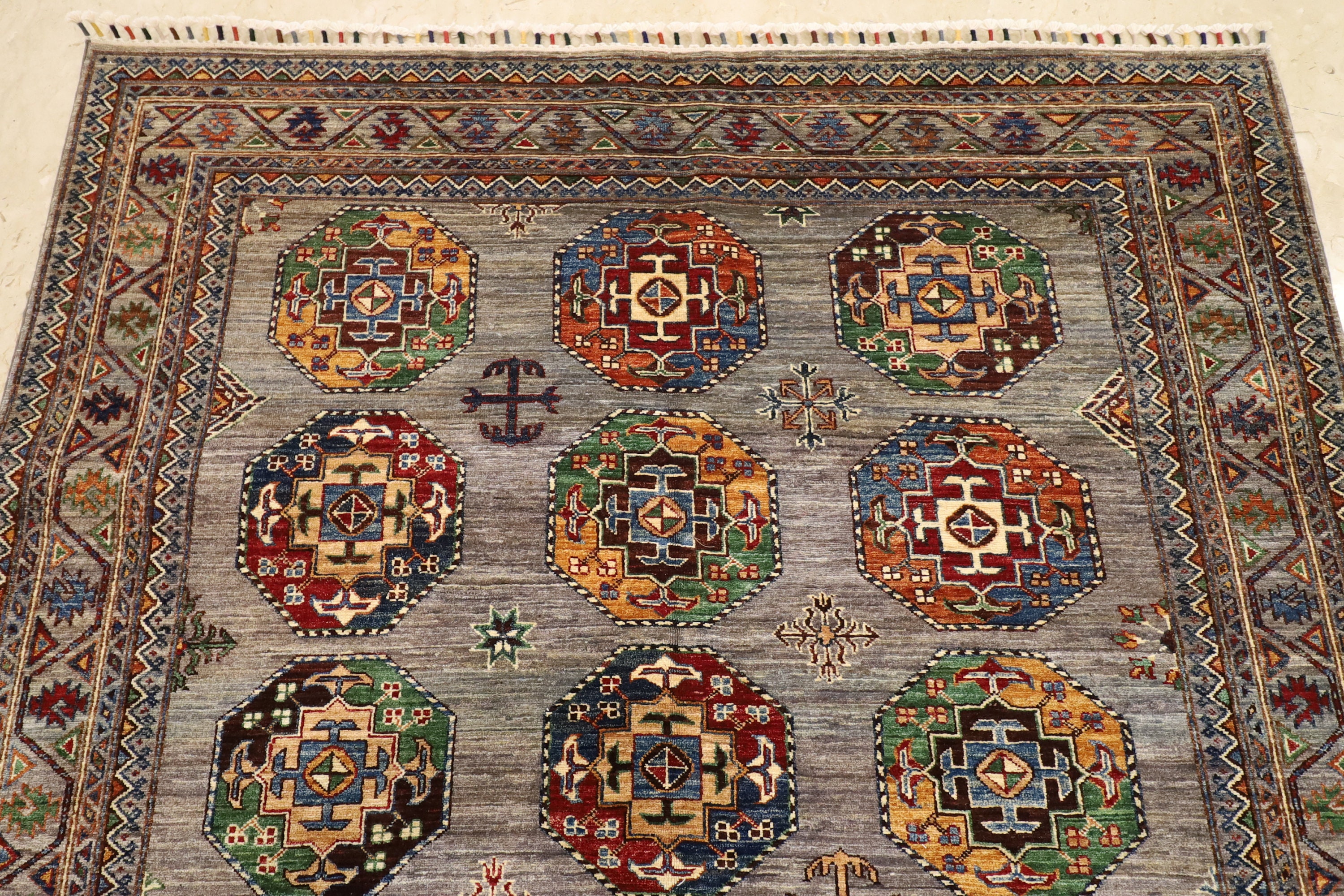 Handmade 5.9x7.7 Area Rug Wool Natural Colors Afghan Hand Etsy