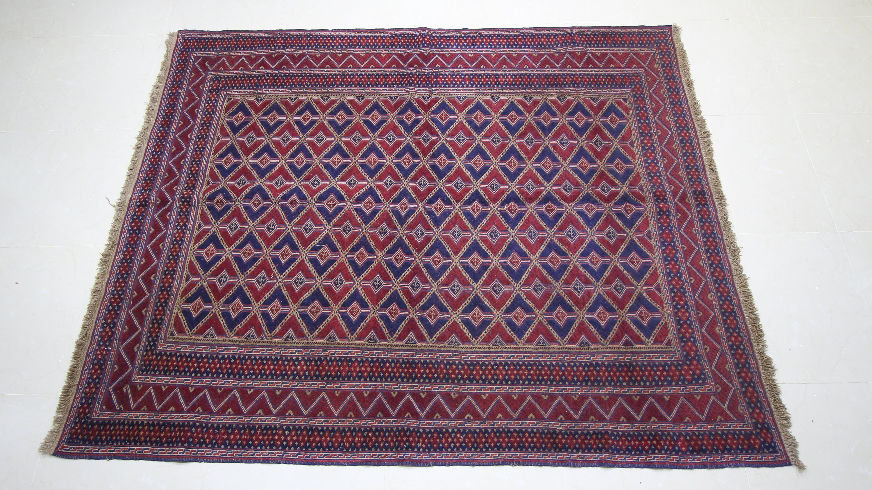 7x8 Ft Area Rug Handmade Kilim Area Rug Wool Natural Colours Etsy