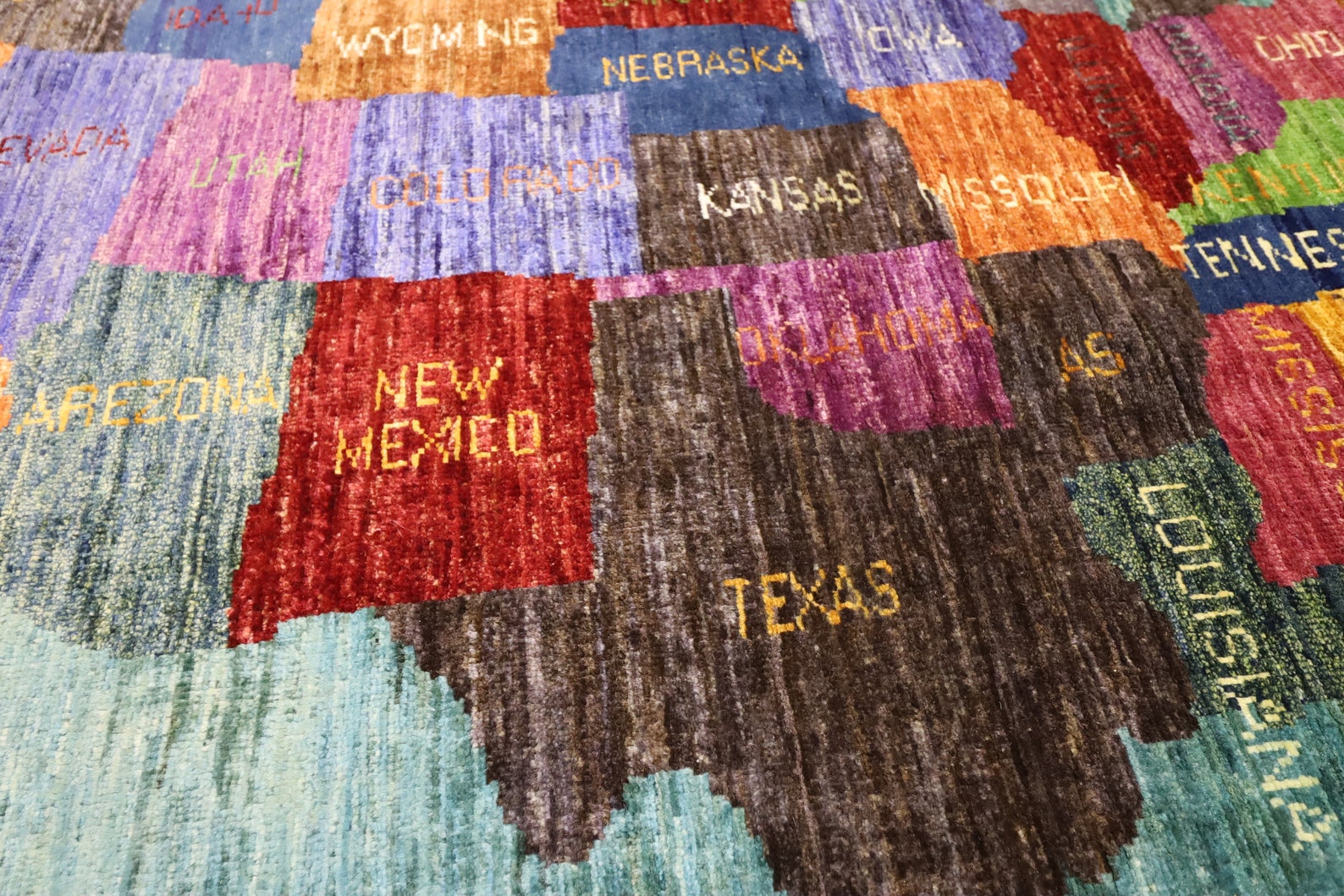 Handmade Rug USA Map 3.6x4.7 Wall Hanging Rug Wool Natural Etsy