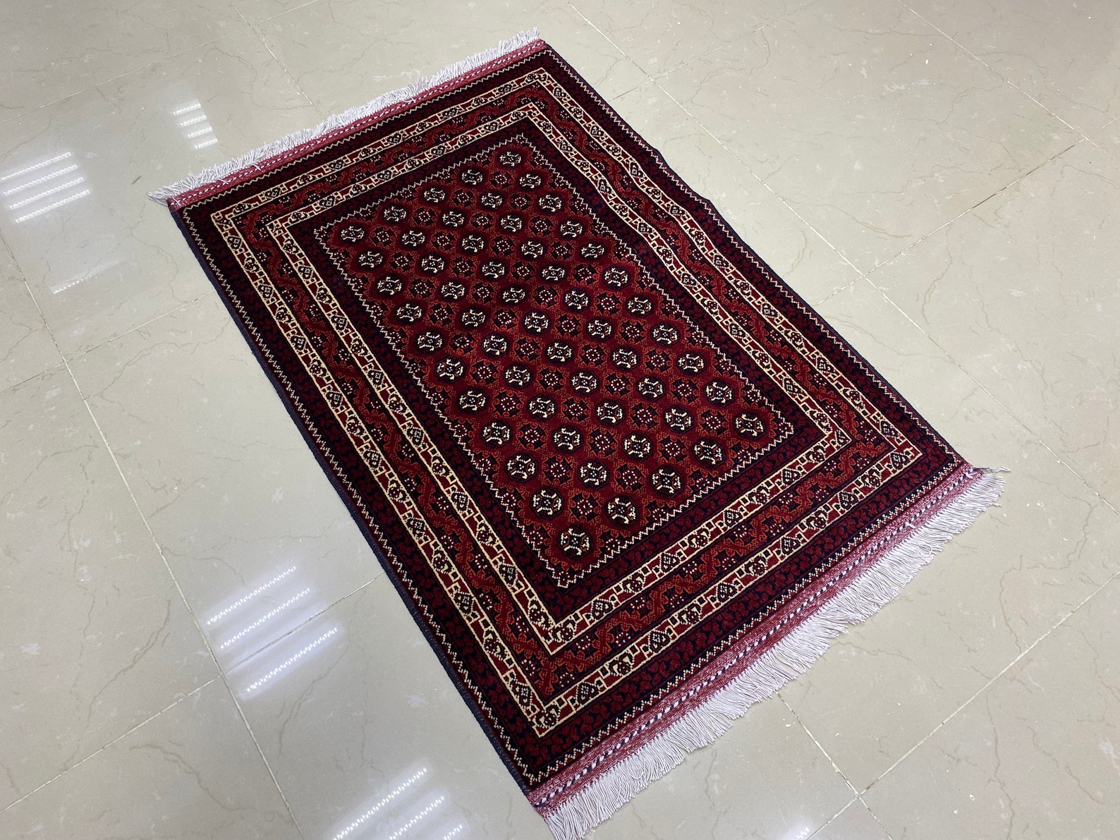 Bokhara 3x4 Ft Area Rug Afghan Hand Knotted Rug Door Mate Etsy