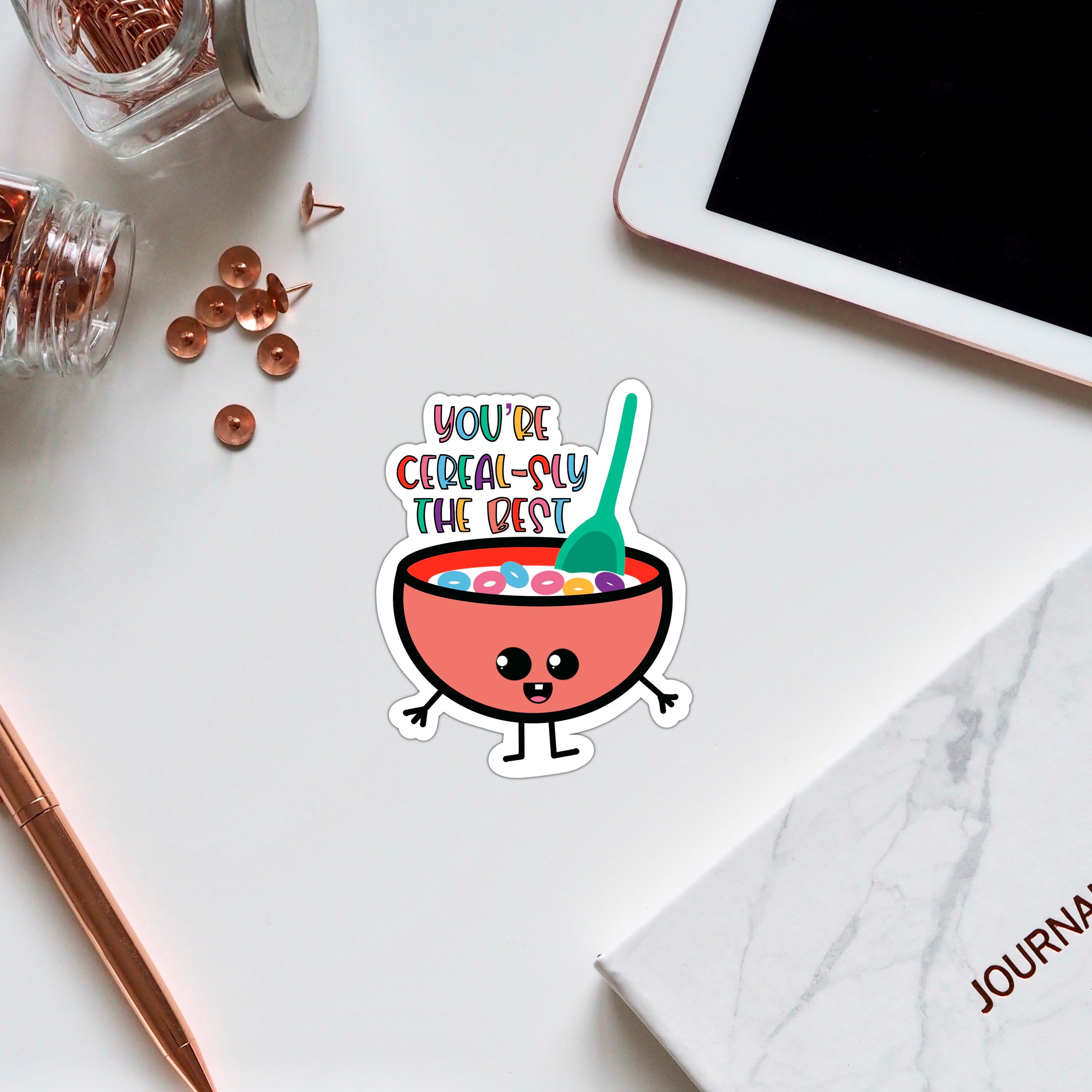 Youre Cerealsly The Best Funny Cereal Food Pun Vinyl Sticker Etsy