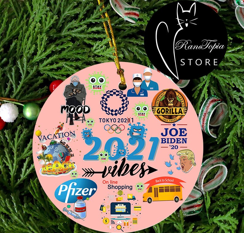 2021 Vibes Ornament 2021 Christmas PNG Christmas Ball Etsy