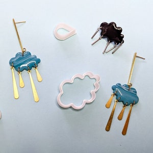 Cloud  cutter , moon cutter  and rain drop cutter -  polymer clay tools