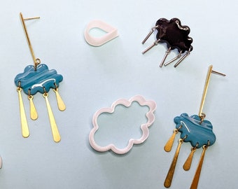 Cloud  cutter , moon cutter  and rain drop cutter -  polymer clay tools