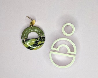 Polymer clay cutters - tools - circle, semicircle dangle earrings