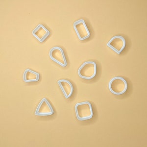 10 PCS Maxi set - mini cutters for stud earrings, polymer clay cutters set, set of basic shape cutter