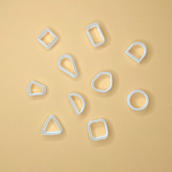 10 PCS Maxi set - mini cutters for stud earrings, polymer clay cutters set, set of basic shape cutter