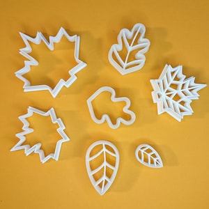 Autumn leaf polymer clay cutters - polymer clay tools -  emboss leave cutter - maple leaf , oak leaf