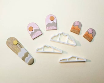 Landscape polymer clay cuters - mountains cuttes, polymer clay cutter - for landscape earrings