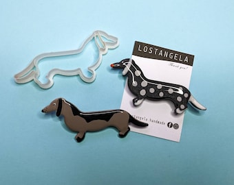 Dachshund Clay Cutter: Polymer Clay Brooch Tool