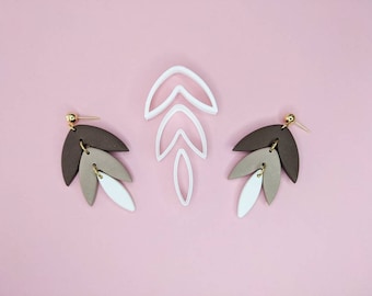 Polymer clay cutters - tools - geometric leaves