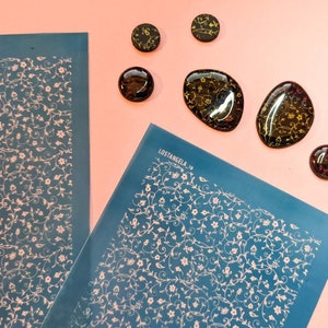 Polymer Clay Silkscreen - Flowers Pattern Silk Screens For Polymer Clay Earrings - Tiny flower pattern