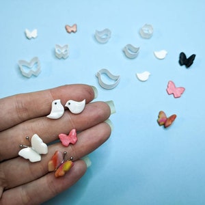 Polymer clay micro cutters - tools - butterfly / bird / flower micro cutters