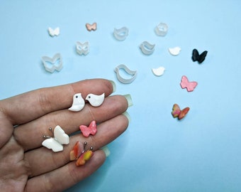 Polymer clay micro cutters - tools - butterfly / bird / flower micro cutters