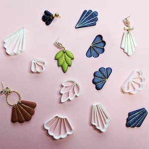 6 PCS Maxi set - art deco style,  cutters for art deco earrings , polymer clay cutters set, bundle