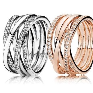 New Pandora Rose Gold Entwined Ring 