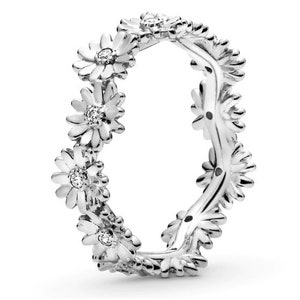 Crystal Bee & Daisy Sterling Silver Open Ring main image 0