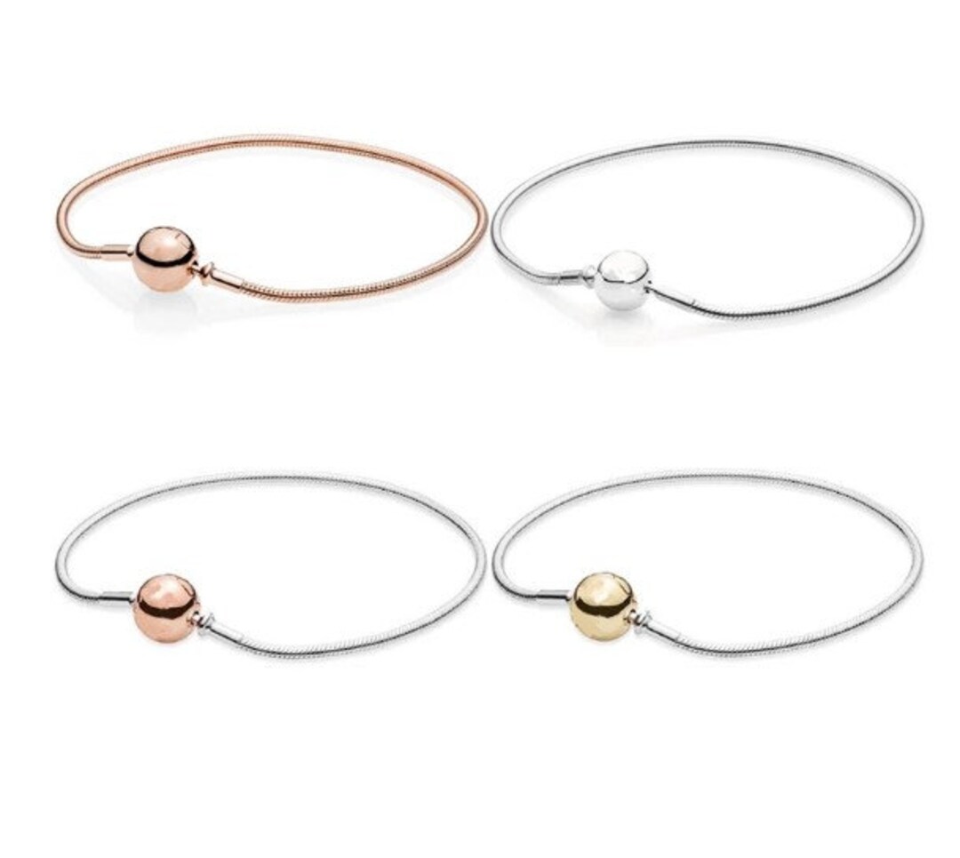 925 Sterling Silver Bracelet Rose Gold & Silver Ball Clasp Etsy UK