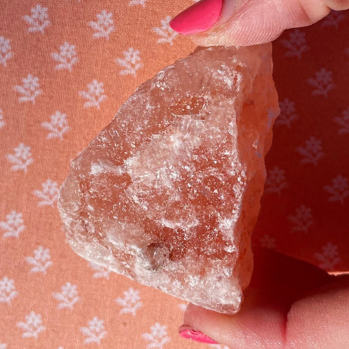 Pink Halite Raw Crystal Pink Himalayan Rock Salt Crystal Etsy