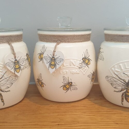 KILNER BEE Tea Coffee Sugar Storage Jars Etsy UK