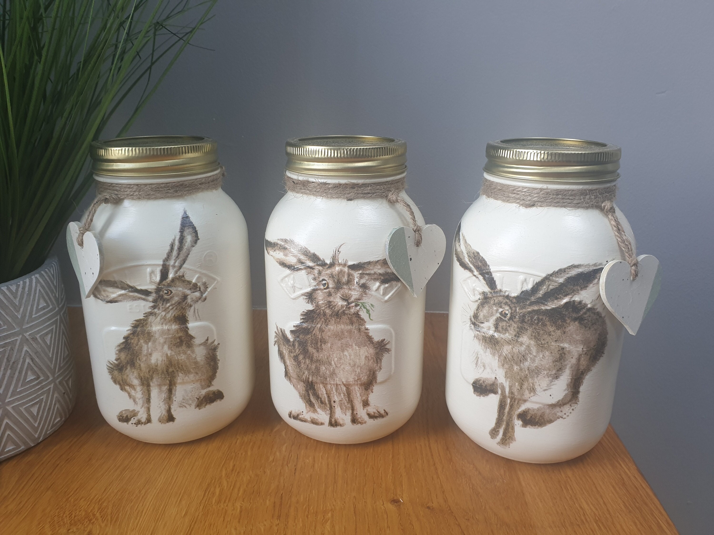Hares Tea Coffee and Sugar Pots Kilner Jars Kitchen Etsy UK