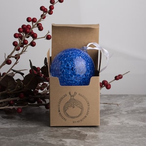 Hand blown glass bauble Royal Blue image 1