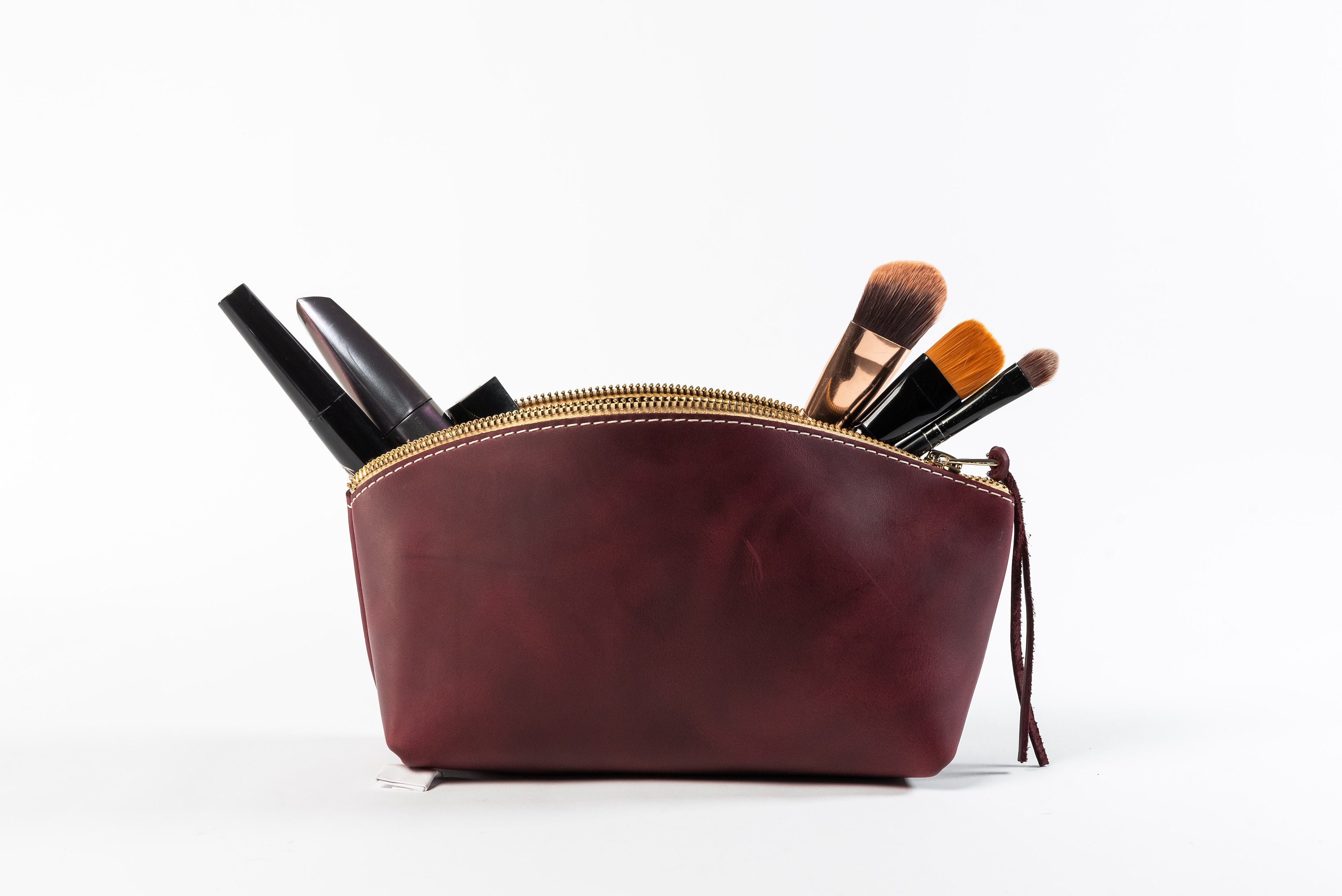 3rd Leather Anniversary Gift for Wife Personalized Makeup | Etsy