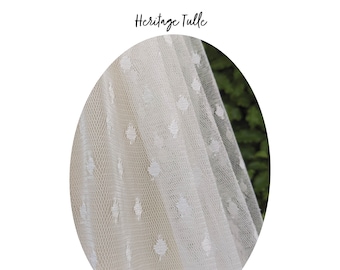 HERITAGE Spot Dot Tulle - Veil Fabric Sample (Ivory) | CUSTOM Veils Available | Lovingly Handmade in Melbourne, Australia