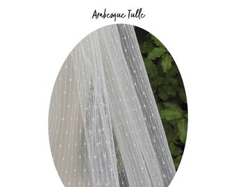 ARABESQUE Stripe Dot Spot Recycled Tulle - Veil Fabric Sample (Ivory) | CUSTOM Veils Available | Lovingly Handmade in Melbourne, Australia
