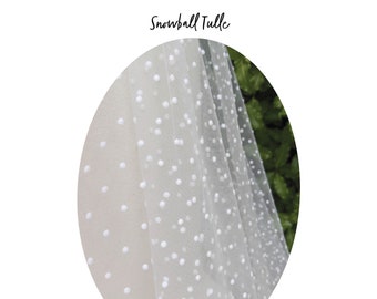 SNOWBALL Dot Spot Tulle - Muestra de tela de velo (Marfil) / Velos PERSONALIZADOS disponibles / Amorosamente hechos a mano en Melbourne, Australia