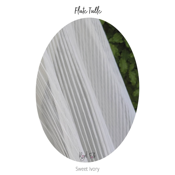 FLUTE Pleated Tulle - Veil Fabric Sample (Ivory) | CUSTOM Veils Available | Lovingly Handmade in Melbourne, Australia