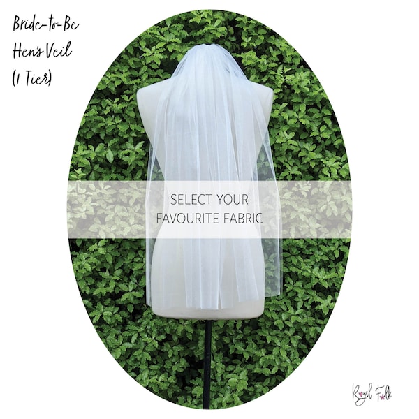 ENQUIRE | Bespoke HENS Party / Bride to Be Veil (Choose your Fabric) | Handmade in Melbourne, Australia | Custom Veils Availab