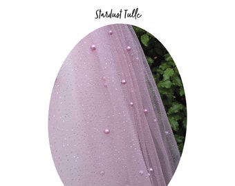 STARDUST Pearl Tulle - Muestra de tela de velo (rosa, marfil o blanco) / Velos PERSONALIZADOS disponibles / Amorosamente hechos a mano en Melbourne, Australia