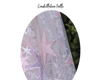 CONSTELLATION Star Tulle - Muestra de tela de velo (blanco, rosa y morado) / Velos PERSONALIZADOS disponibles / Amorosamente hechos a mano en Melbourne, Australia