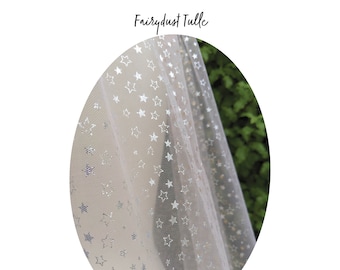 Tulle étoilé FAIRYDUST - Echantillon de tissu pour voile (rose et argent / or) | Voiles PERSONNALISÉES disponibles | Fait main avec amour à Melbourne, en Australie