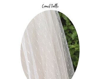 COMET Hail Spot Tulle - Veil Fabric Sample (Champagne, Ivory or Pink) | CUSTOM Veils Available | Lovingly Handmade in Melbourne, Australia