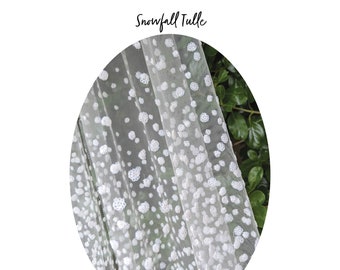 NEW! SNOWFALL Sequin Tulle - Veil Fabric Sample (Ivory) | CUSTOM Veils Available | Lovingly Handmade in Australia