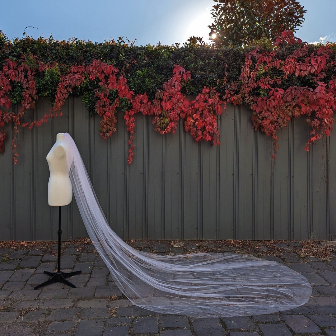 PRINCESS Bridal Veil SPARKLE Tulle in Pink, Ivory or Colour Handmade in