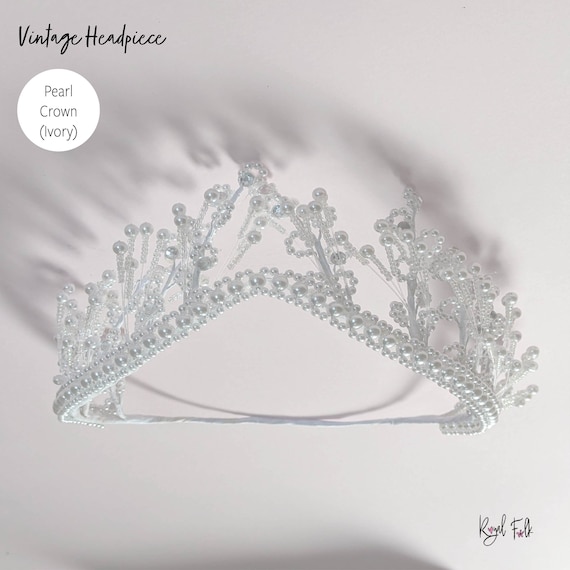 VINTAGE* Pearl Crown Headpiece (Ivory) | BRAND NE… - image 1